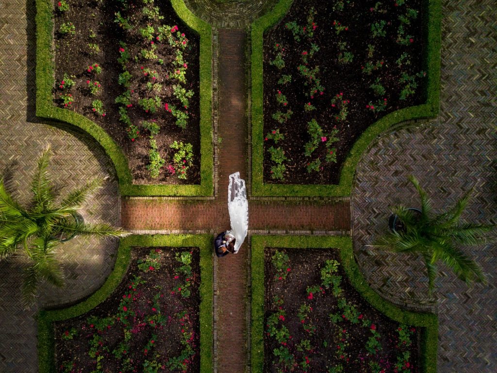 bruidsfotografie met drone