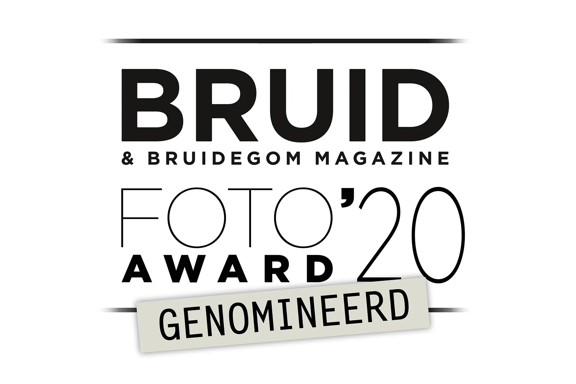 Genomineerd voor de Bruid & Bruidegom magazine foto 2020 award
