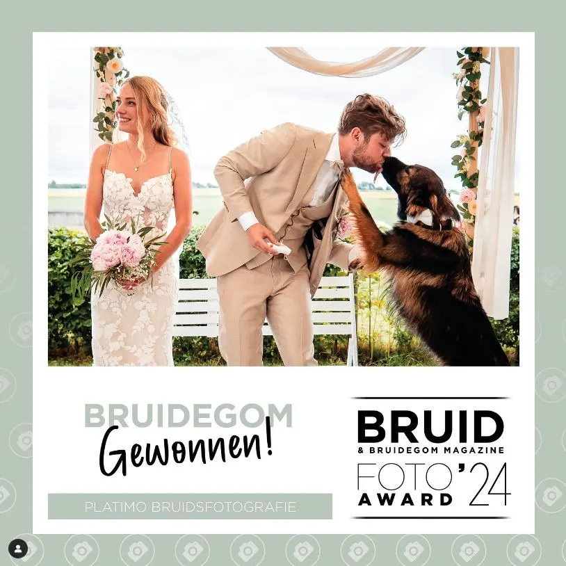 Bruidsfoto Award 2024 in de categorie Bruidegom gewonnen